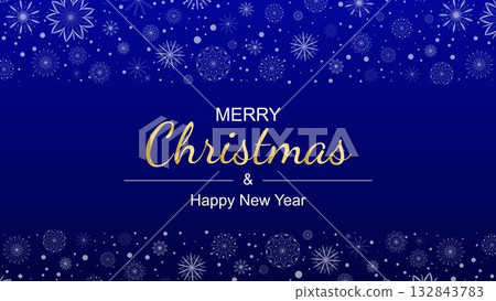 Horizontal banner with Happy New Year and Christmas Horizontal banner with Happy New Year and Christmas 132843783