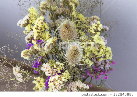 Bouquet of decorative dried flowers 132843993