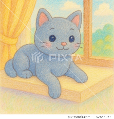 Window-side cat 132844038