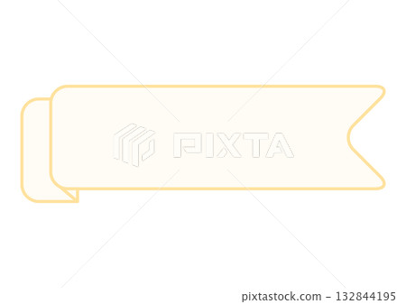 A simple and elegant cream-colored ribbon banner with a rounded outline message band A simple and elegant cream-colored ribbon banner with a rounded outline message band 132844195