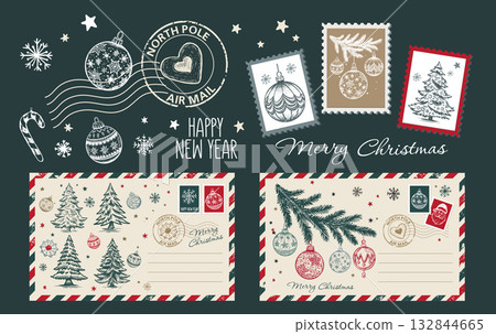 christmas, card, vector 132844665