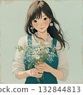 Woman with a bouquet 132844813