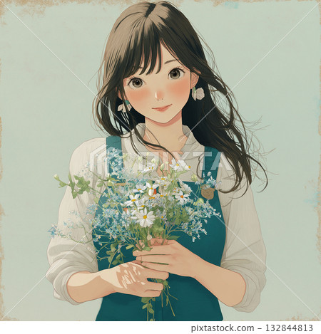 Woman with a bouquet 132844813