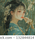 A young woman in kimono 132844814