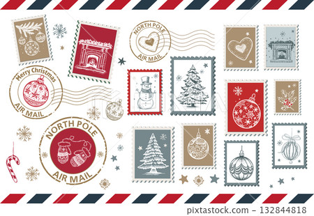 christmas, card, vector 132844818
