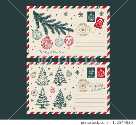christmas, card, vector 132844820