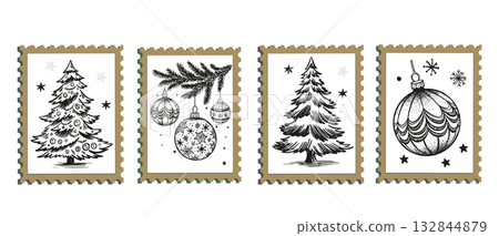 christmas, tree, vector 132844879