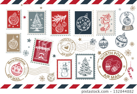 christmas, card, vector 132844882