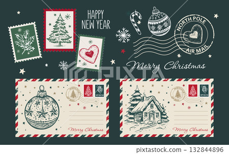 christmas, greeting, vector 132844896