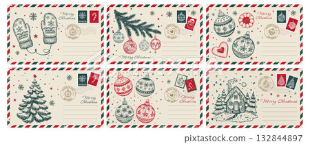 christmas, card, vector 132844897