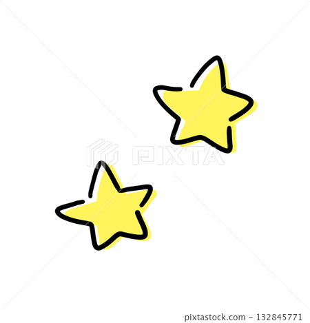 簡單的手繪風格插畫素材明星 132845771