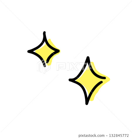 簡單的手繪風格插圖材料閃光 132845772