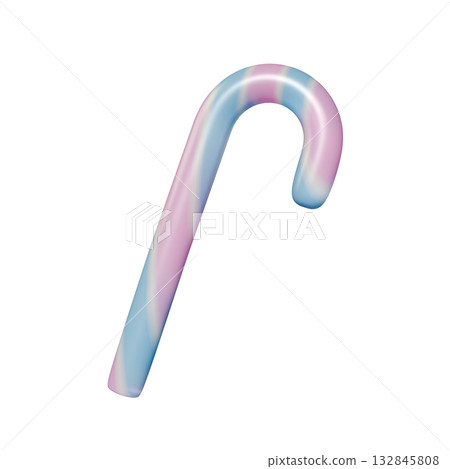 Christmas candy cane blue and pink transparent material 132845808