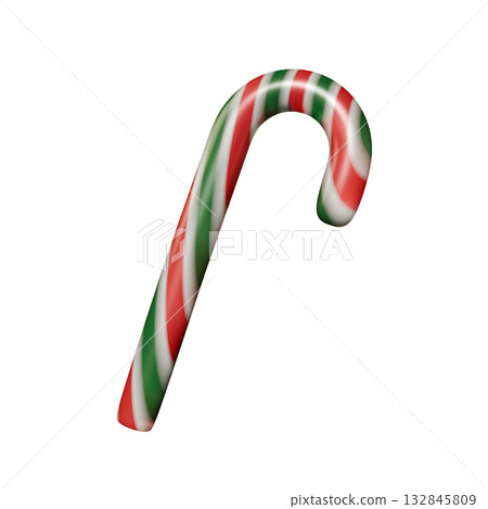 Christmas candy cane, red, white, and green, transparent material Christmas candy cane, red, white, and green, transparent material 132845809