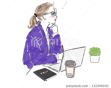 Woman working on a laptop 132846030
