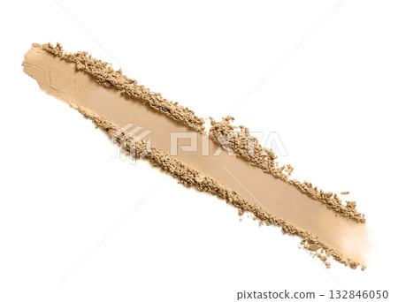 Makeup compact powder swatch texture isolated on white Makeup compact powder swatch texture isolated on white 132846050