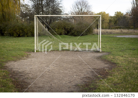 A goals on an outdoor sports ground 132846170