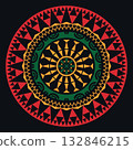 African tribal circular ornament with traditional colors 132846215