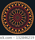 African tribal circular ornament with traditional colors 132846219