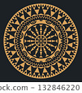 African tribal circular ornament with traditional colors 132846220