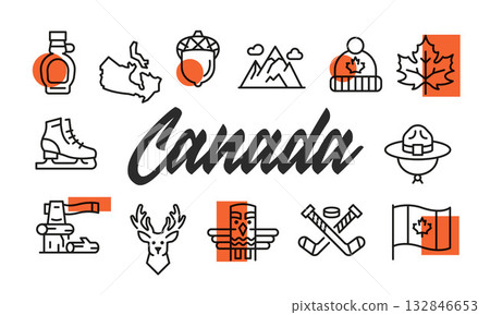 Canada Poster. Vector Illustration Canada Poster. Vector Illustration 132846653