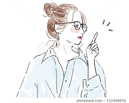 指著手指的女人 132846656