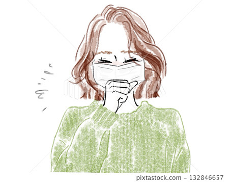 A woman wearing a mask A woman wearing a mask 132846657