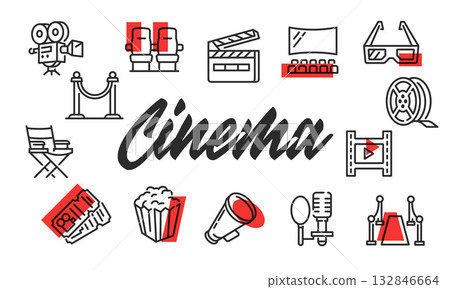 Cinema Poster. Vector Illustration Cinema Poster. Vector Illustration 132846664