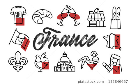 France Poster. Vector Illustration 132846667