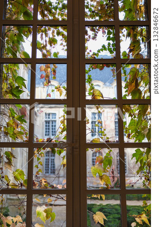 View of the facade of a private mansion in the Marais district of Paris View of the facade of a private mansion in the Marais district of Paris 132846672