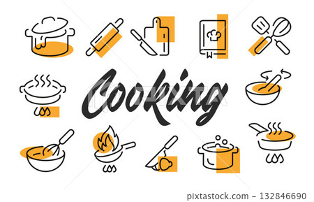 Cooking Poster. Vector Illustration Cooking Poster. Vector Illustration 132846690