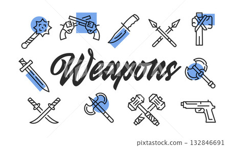 Weapons Poster. Vector Illustration 132846691