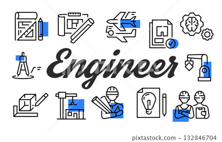 Engineer Poster. Vector Illustration Engineer Poster. Vector Illustration 132846704