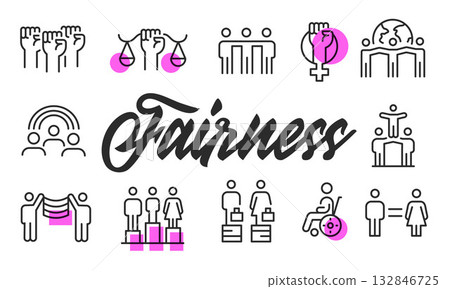 Fairness Poster. Vector Illustration 132846725