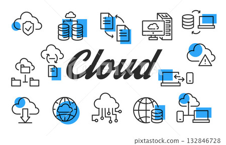 Cloud Computing Poster. Vector Illustration 132846728