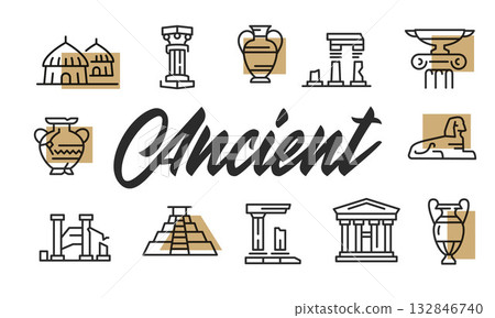Ancient Poster. Vector Illustration Ancient Poster. Vector Illustration 132846740