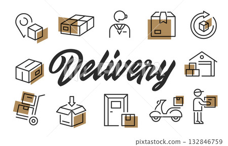 Delivery Poster. Vector Illustration 132846759