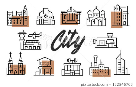 City Poster. Vector Illustration 132846763