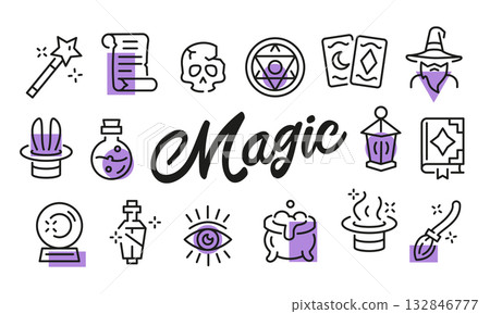 Magic Poster. Vector Illustration Magic Poster. Vector Illustration 132846777