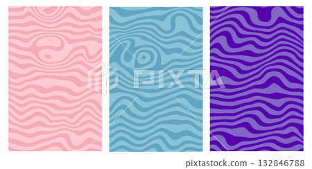 Color Panel Waves Abstract Gradient Line Texture Triptych Design Color Panel Waves Abstract Gradient Line Texture Triptych Design 132846788