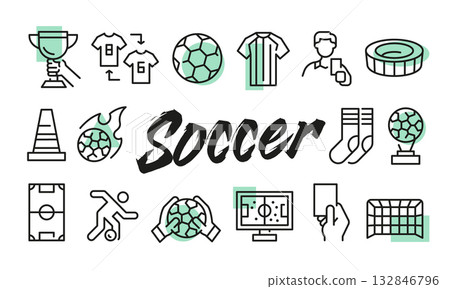 Soccer Poster. Vector Illustration Soccer Poster. Vector Illustration 132846796