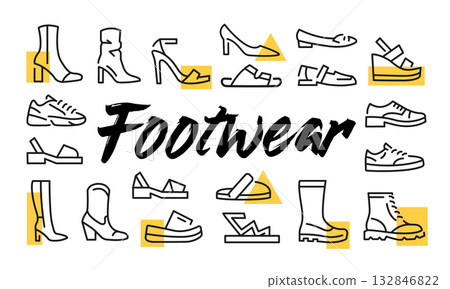 Footwear Poster. Vector Illustration Footwear Poster. Vector Illustration 132846822