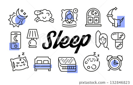 Sleep Poster. Vector Illustration 132846823