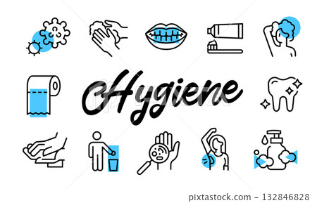 Hygiene Poster. Vector Illustration Hygiene Poster. Vector Illustration 132846828
