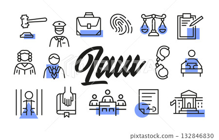 Law Poster. Vector Illustration Law Poster. Vector Illustration 132846830