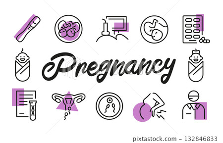 Pregnancy Poster. Vector Illustration 132846833