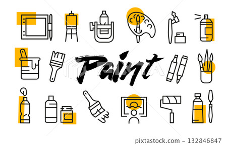 Paint Poster. Vector Illustration Paint Poster. Vector Illustration 132846847