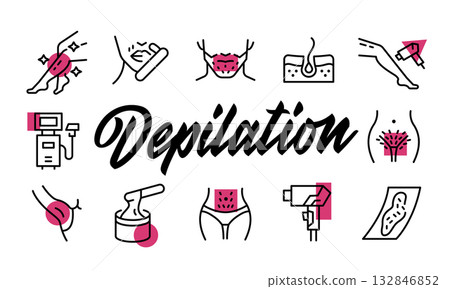 Depilation Poster. Vector Illustration Depilation Poster. Vector Illustration 132846852