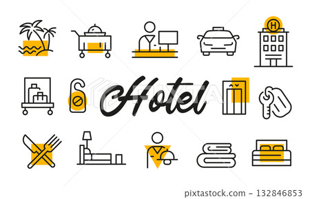 Hotel Poster. Vector Illustration Hotel Poster. Vector Illustration 132846853