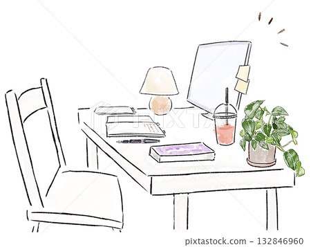 在家遠距辦公示意圖 在家遠距辦公示意圖 132846960